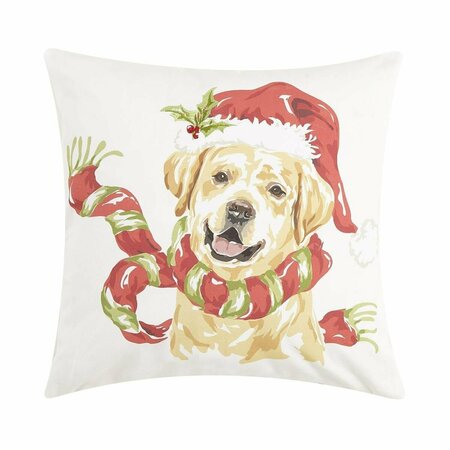 PUESTA EN ESCENA 16 x 16 in. Holly Lab with Santa & Scarf Printed Pillow PU3128326